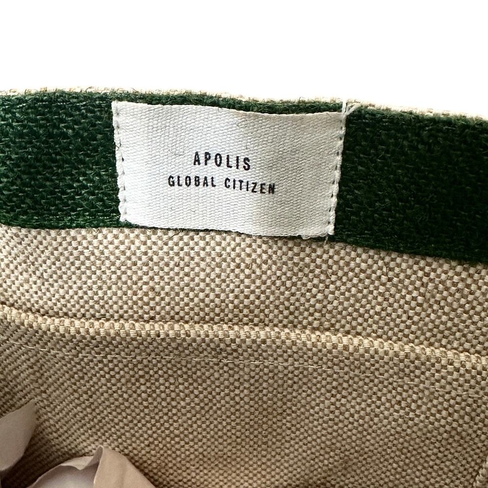 Apolis Global Citizen Magnolia Market Green Tote Bag 100% Natural Golden Jute - Picture 9 of 15